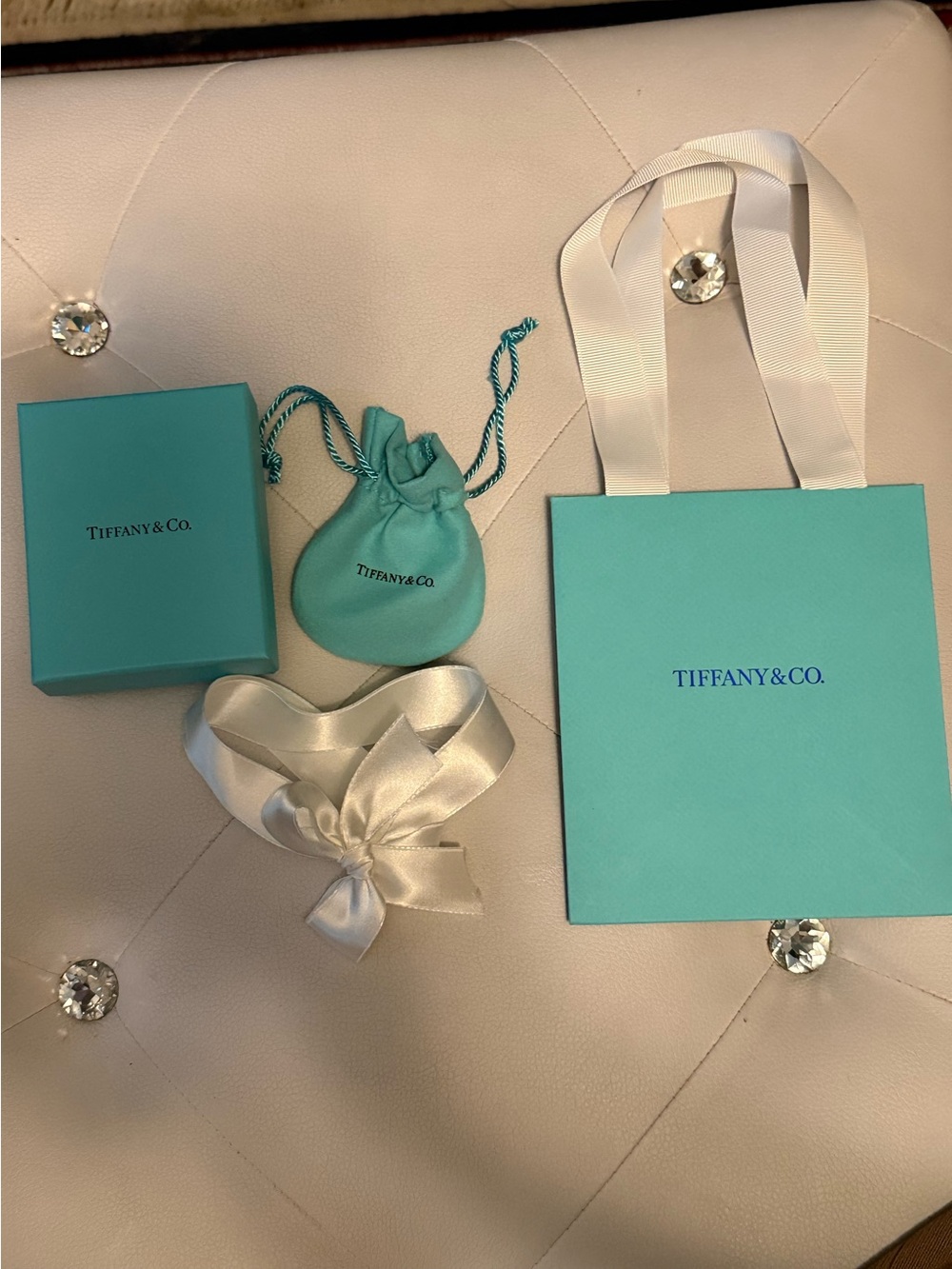 Tiffany & Co. Signature Blue Gift Box, Bag, Pouch & Ribbon Set